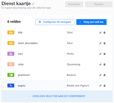 Component van Strapi